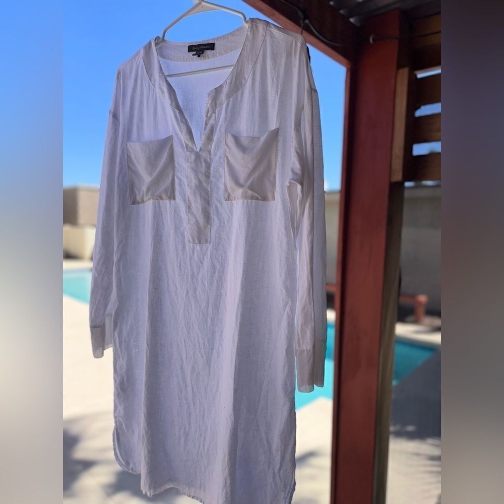Tommy Bahama Linen silk 3/4 sleeve dress/swimsuit cover sz M